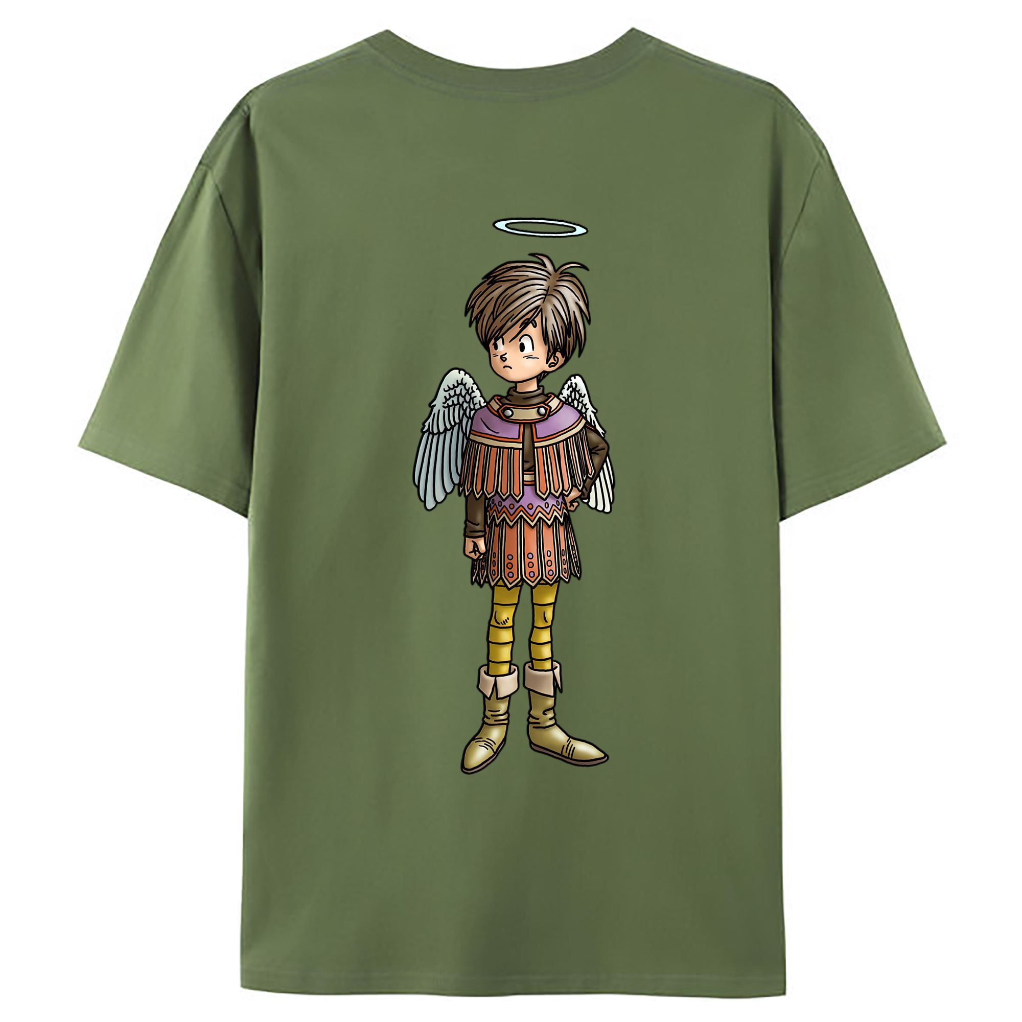 （画像用） ドラゴンクエスト Doragon Kuesuto Dragon Quest 綿100％ メンズ半袖Tシャツ（バックプリント） 通気性